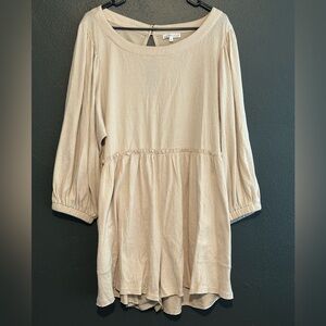 AEMI+CO Cream Textured Romper